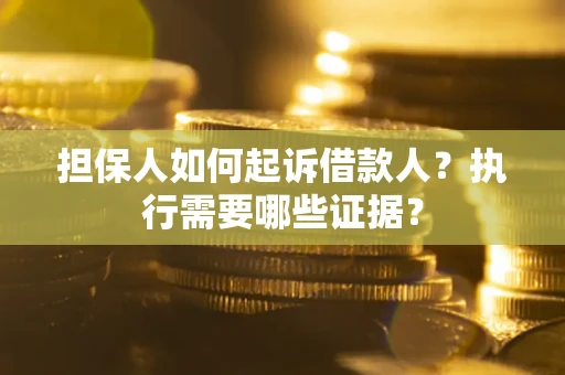 北京担保人如何起诉借款人？执行需要哪些证据？