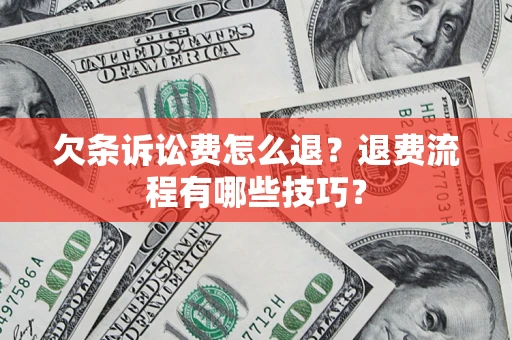 北京欠条诉讼费怎么退？退费流程有哪些技巧？